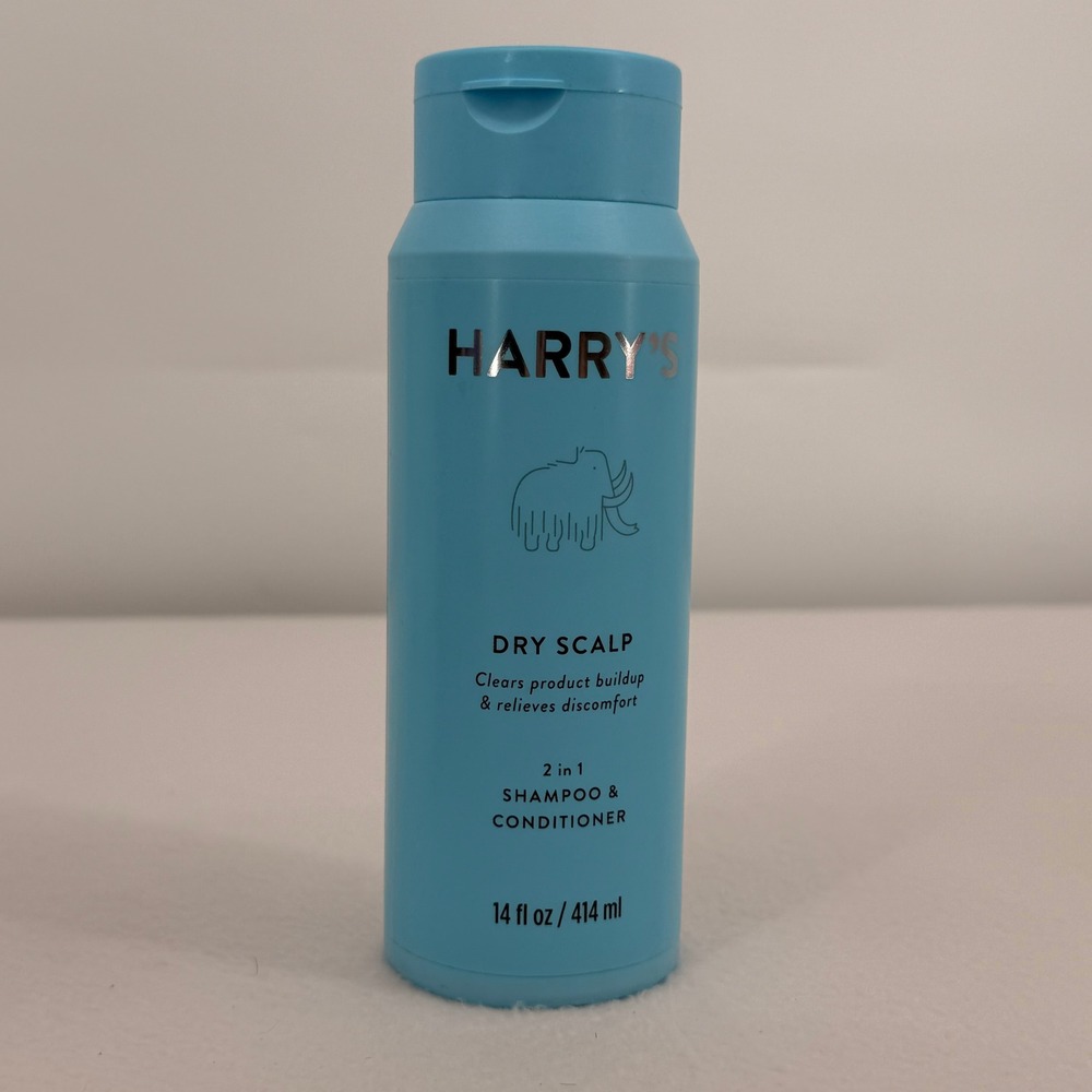 Harrys Dry Scalp 2 in 1 Shampoo and Conditioner 14 fl oz Blue Bottle